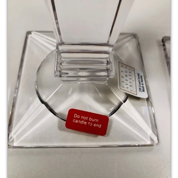 Fifth Avenue Crystal Ltd, 5 1/2 Pillar Candle stick Holder Pair - Picture 4 of 10